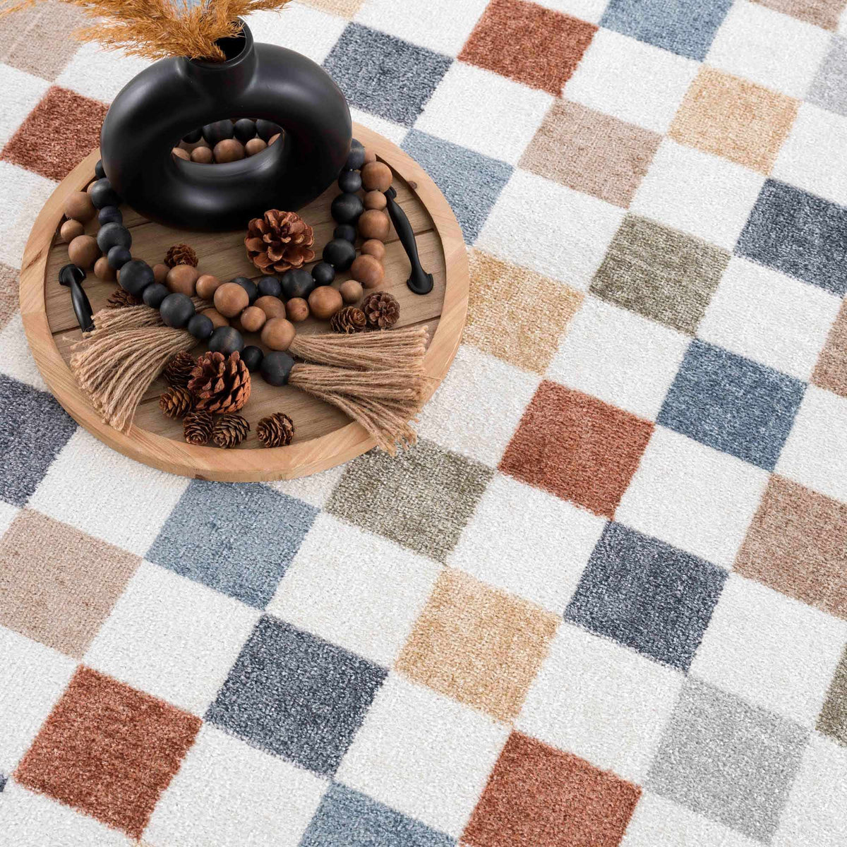Alie Colorful Checkered Washable Rug - Ornate Home
