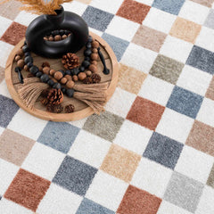 Alie Colorful Checkered Washable Rug - Ornate Home