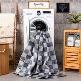 Alie Gray Checkered Washable Area Rug - Ornate Home