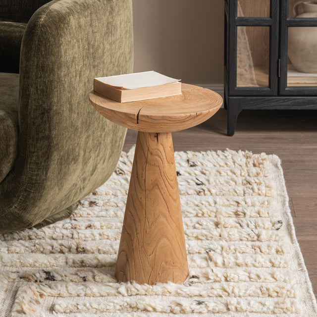 Alina Heartwood Natural 14" Round Accent Table