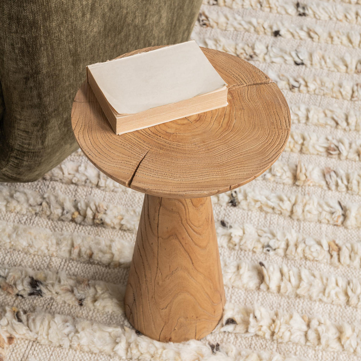 Alina Heartwood Natural 14" Round Accent Table
