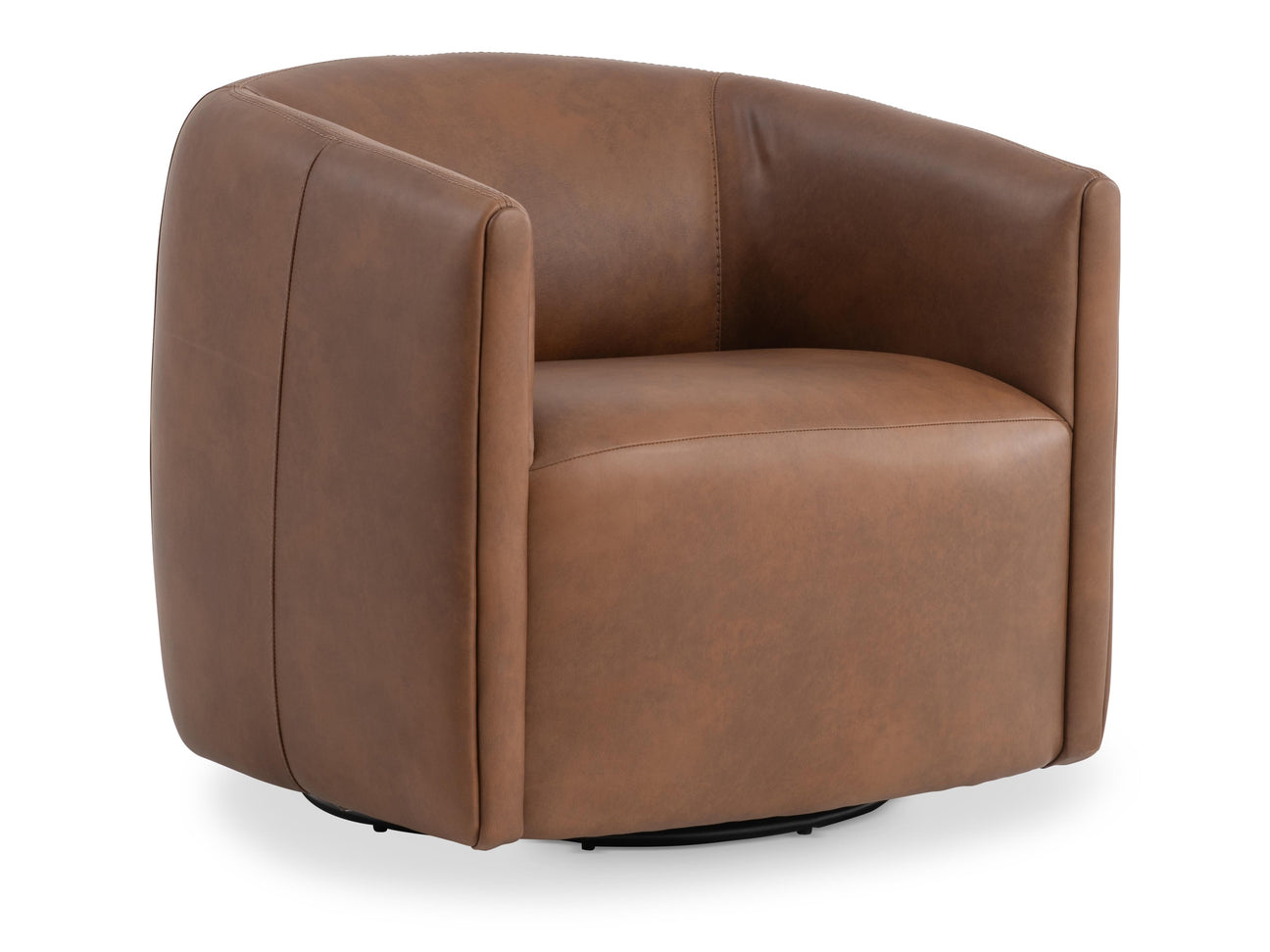 Aline Brown Leather Swivel Chair - Ornate Home
