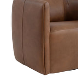 Aline Brown Leather Swivel Chair - Ornate Home