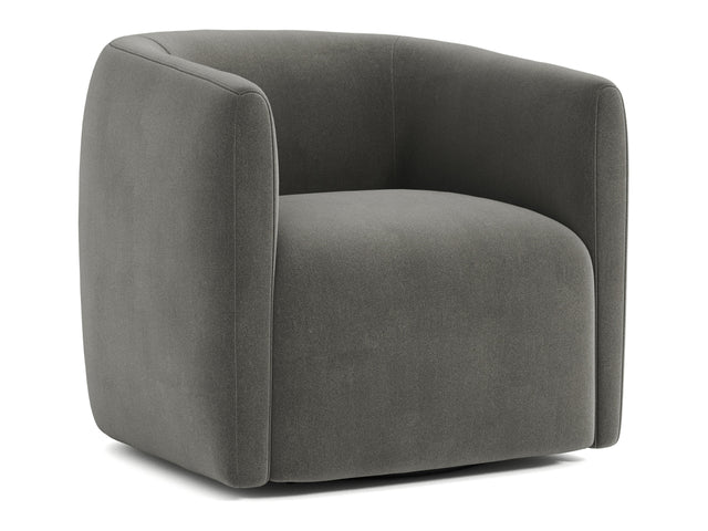 Aline Grey Fabric Swivel Chair - Ornate Home