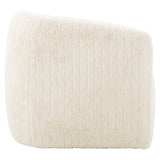 Aline White/Cream Fabric Swivel Chair - Ornate Home