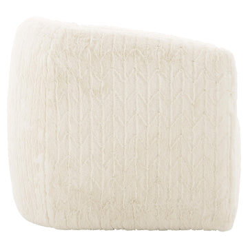 Aline White/Cream Fabric Swivel Chair - Ornate Home