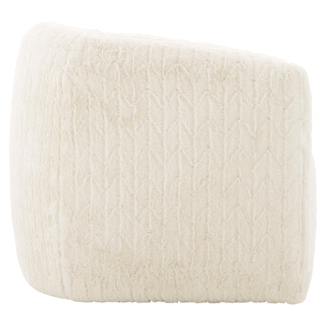 Aline White/Cream Fabric Swivel Chair - Ornate Home