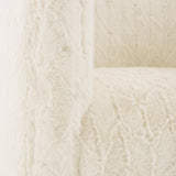 Aline White/Cream Fabric Swivel Chair - Ornate Home