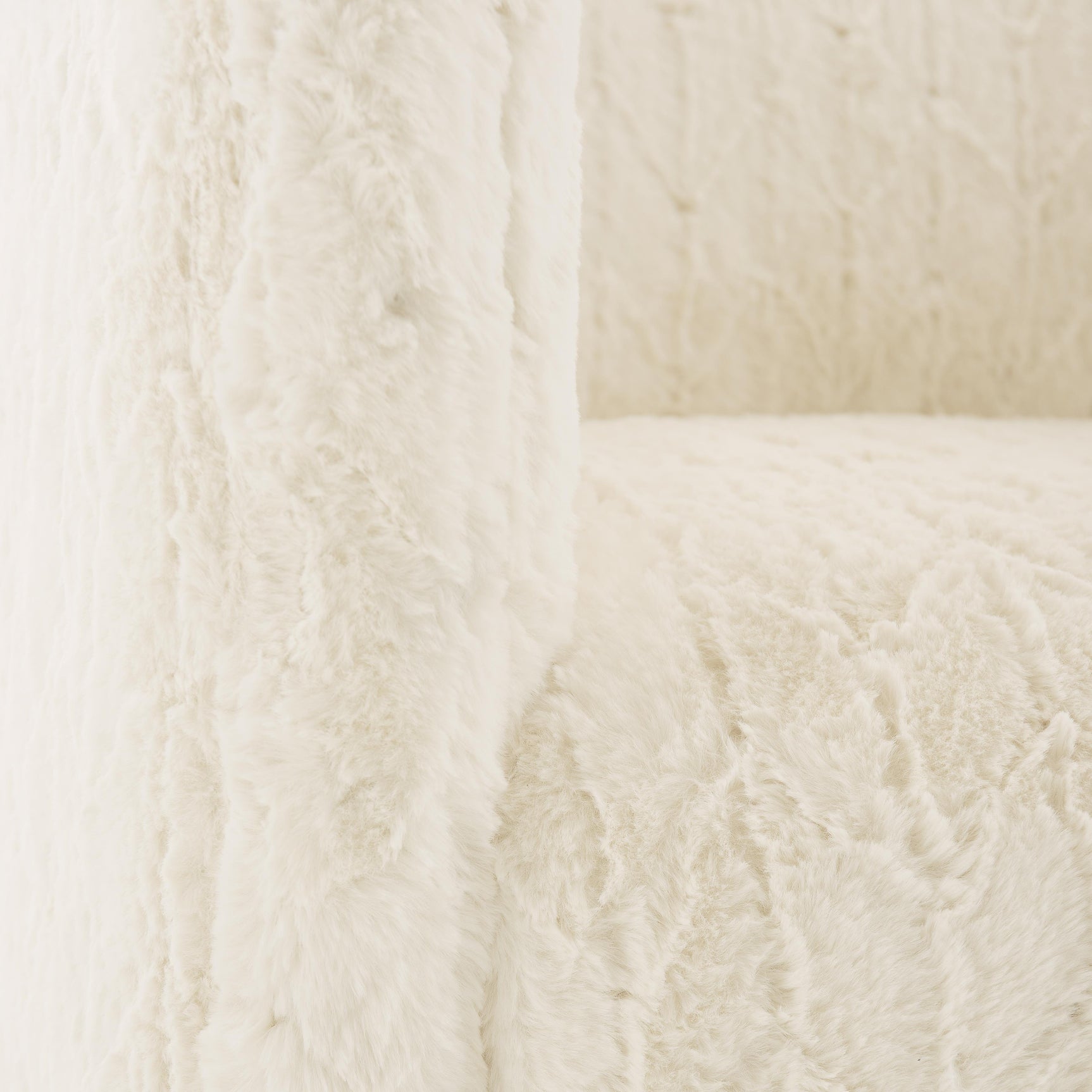 Aline White/Cream Fabric Swivel Chair - Ornate Home