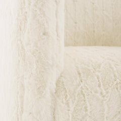 Aline White/Cream Fabric Swivel Chair - Ornate Home
