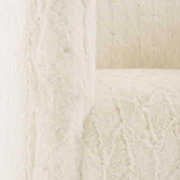 Aline White/Cream Fabric Swivel Chair - Ornate Home