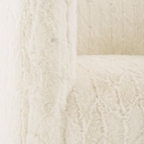 Aline White/Cream Fabric Swivel Chair - Ornate Home