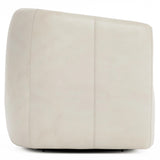 Aline White/Cream Leather Swivel Chair - Ornate Home
