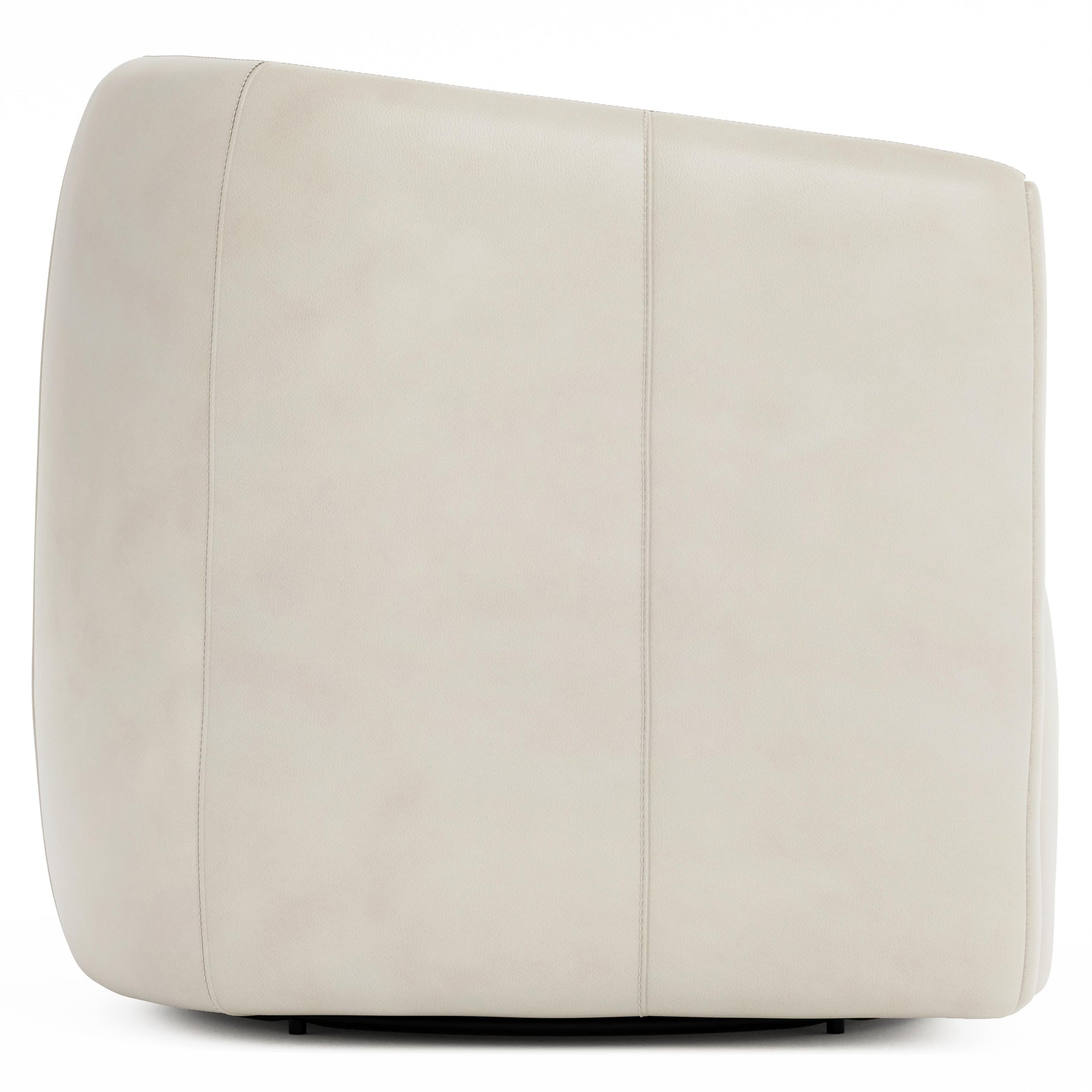 Aline White/Cream Leather Swivel Chair - Ornate Home