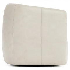 Aline White/Cream Leather Swivel Chair - Ornate Home