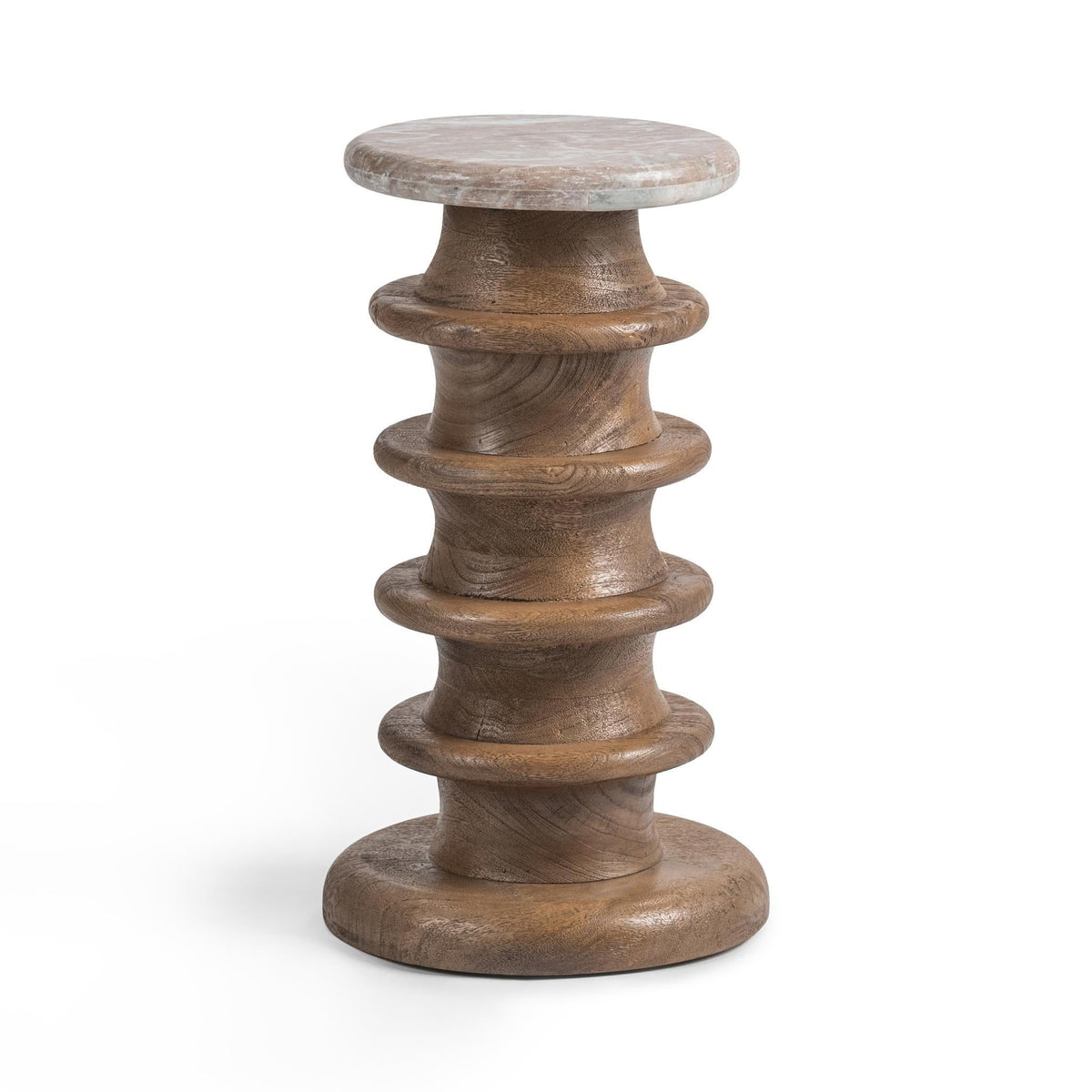 Alisa Sable Stone 12" Round Accent Table