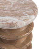 Alisa Sable Stone 12" Round Accent Table