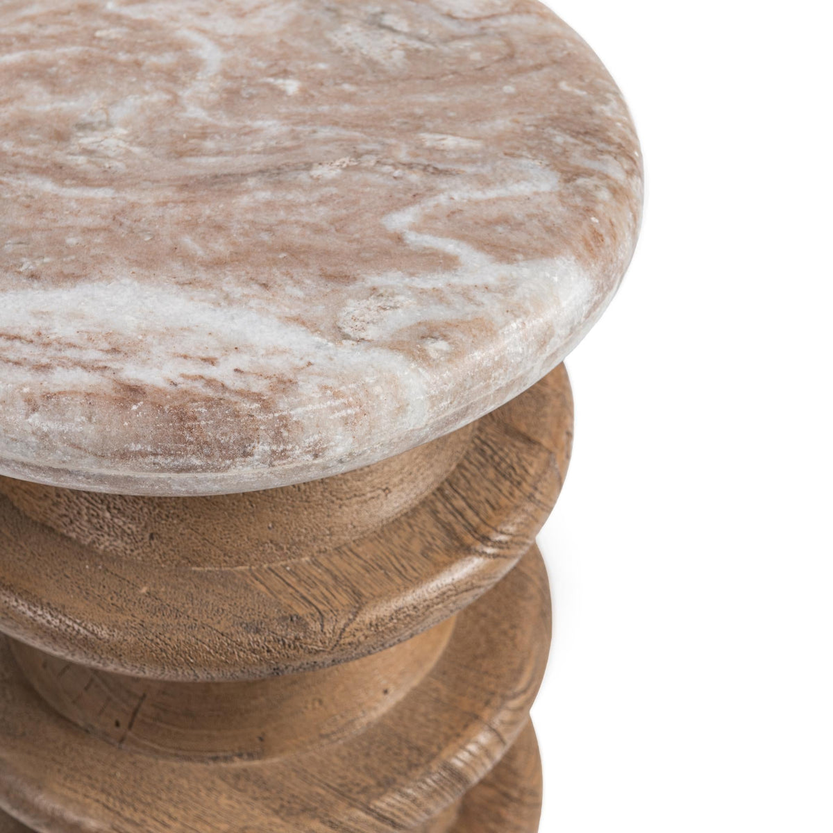 Alisa Sable Stone 12" Round Accent Table