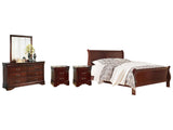 Alisdair Queen Sleigh Bedroom Set with Dresser, Mirror, Chest and 2 Nightstands - Ornate Home