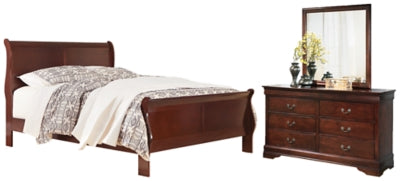 Alisdair Queen Sleigh Bedroom Set with Dresser and Mirror - Ornate Home