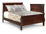 Alisdair Reddish Brown Full Sleigh Bedroom Set with Chest - Ornate Home