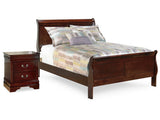 Alisdair Reddish Brown Full Sleigh Bedroom Set with Nightstand - Ornate Home