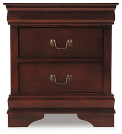 Alisdair Reddish Brown King Sleigh Bedroom Set with Dresser, Mirror, Chest and 2 Nightstands - Ornate Home