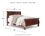 Alisdair Reddish Brown King Sleigh Bedroom Set with Dresser, Mirror and Nightstand (Online Special Price) - Ornate Home
