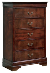 Alisdair Reddish Brown King Sleigh Bedroom Set with Dresser, Mirror and Nightstand (Online Special Price) - Ornate Home