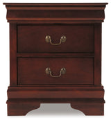 Alisdair Reddish Brown King Sleigh Bedroom Set with Dresser, Mirror and Nightstand - Ornate Home