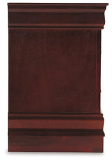 Alisdair Reddish Brown King Sleigh Bedroom Set with Dresser, Mirror and Nightstand - Ornate Home