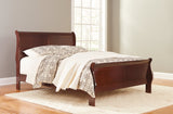 Alisdair Reddish Brown King Sleigh Bedroom Set with Dresser, Mirror and Nightstand - Ornate Home