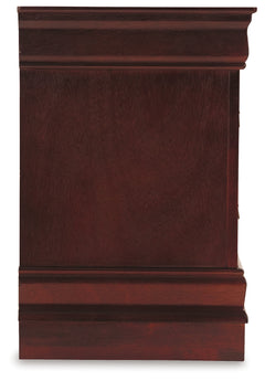 Alisdair Reddish Brown Queen Sleigh Bed & Chest & 2 Nightstands - Ornate Home