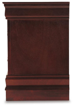 Alisdair Reddish Brown Queen Sleigh Bed, Chest and Nightstand - Ornate Home