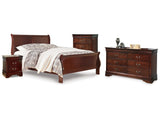 Alisdair Reddish Brown Queen Sleigh Bed, Dresser, Chest and Nightstand (Online Special Price) - Ornate Home
