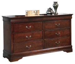 Alisdair Reddish Brown Queen Sleigh Bed, Dresser, Chest and Nightstand - Ornate Home