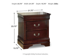 Alisdair Reddish Brown Queen Sleigh Bedroom Set with 2 Nightstands - Ornate Home