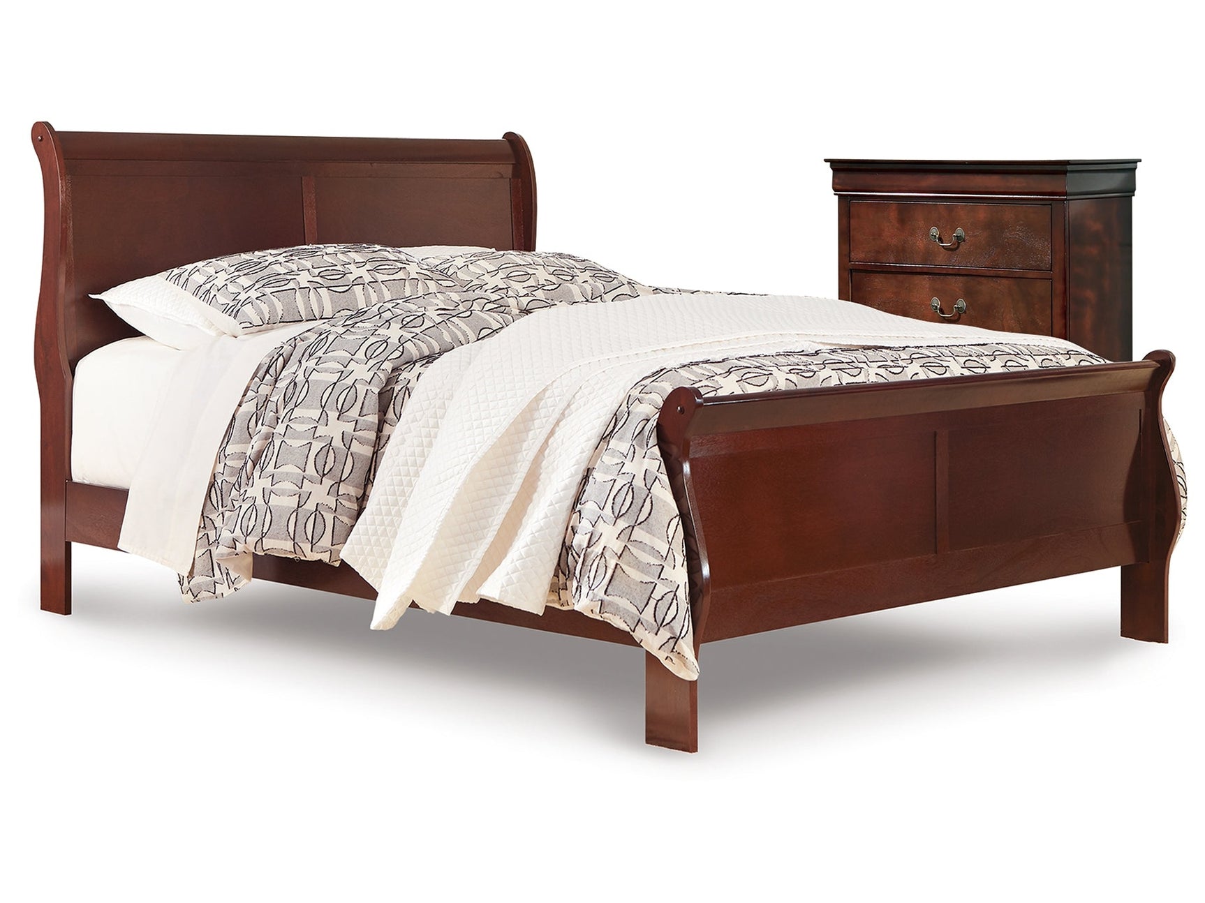Alisdair Reddish Brown Queen Sleigh Bedroom Set with Chest - Ornate Home