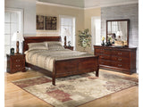 Alisdair Reddish Brown Queen Sleigh Bedroom Set with Dresser, Mirror, and Nightstand (Online Special Price) - Ornate Home
