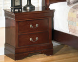 Alisdair Reddish Brown Queen Sleigh Bedroom Set with Dresser, Mirror, and Nightstand - Ornate Home