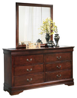 Alisdair Reddish Brown Twin Sleigh Bed & Dresser & Mirror & Chest & Nightstand (Online Special Price) - Ornate Home