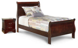 Alisdair Reddish Brown Twin Sleigh Bed and Nightstand (Online Special Price) - Ornate Home
