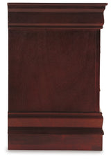 Alisdair Reddish Brown Twin Sleigh Bedroom Set with 2 Dressers, Mirror and Nightstand - Ornate Home