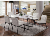 Alisha White/Black 7 Pc. Dining Set - Ornate Home