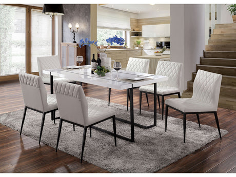 Alisha White/Black 7 Pc. Dining Set - Ornate Home