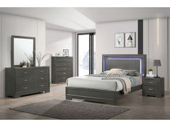 Alison Dark Walnut 5 Pc. Queen Bedroom Set w/ 2NS - Ornate Home