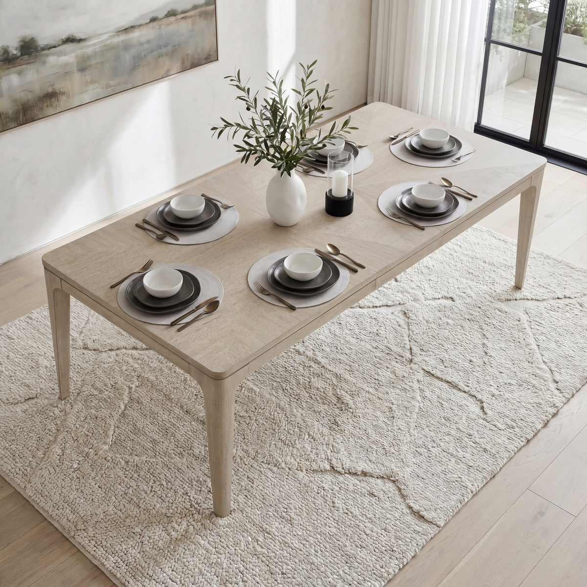 Alita Beige Dining Table - Ornate Home