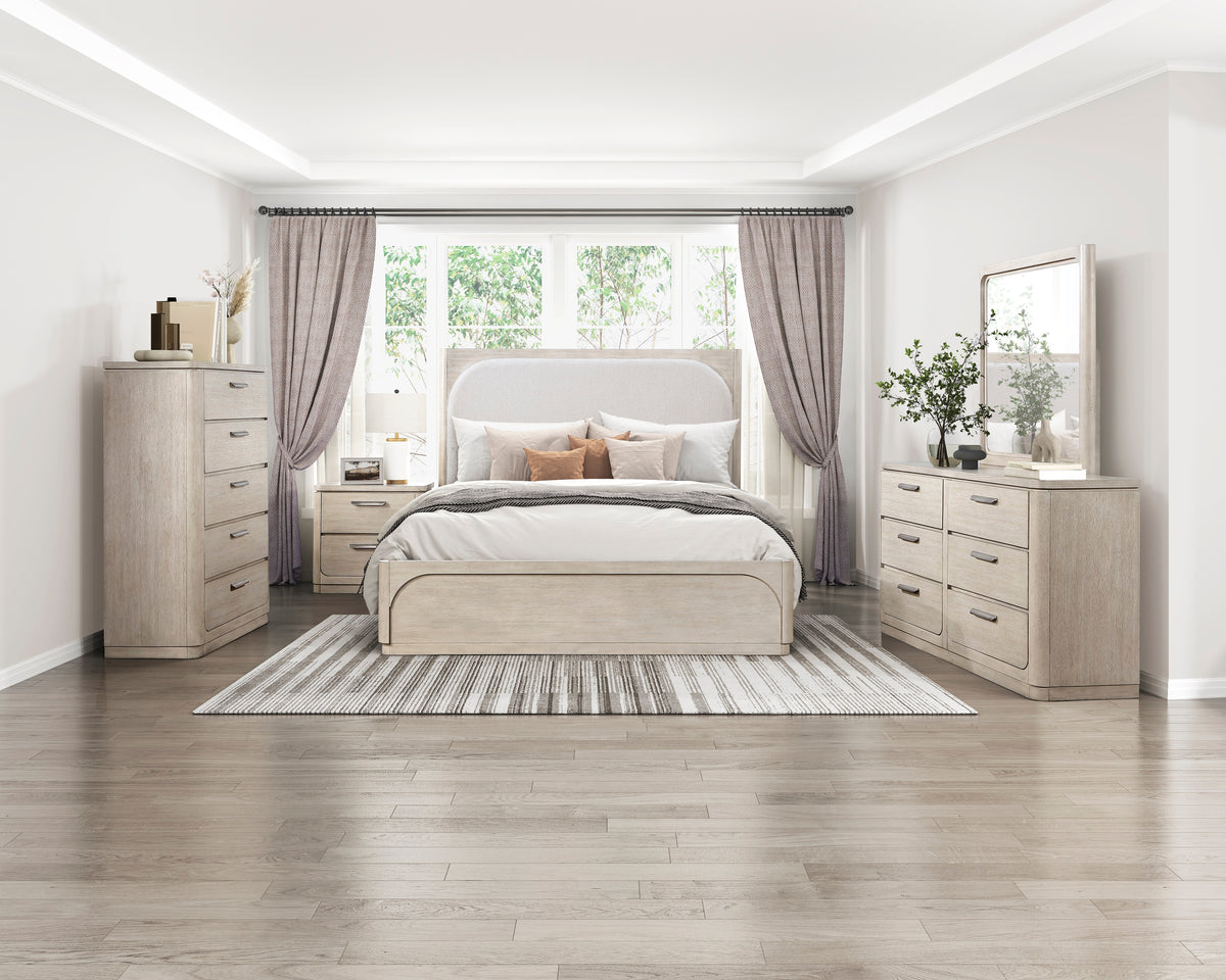 Alita Beige Nightstand - Ornate Home