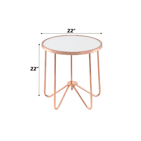 Alivia Frosted Glass End Table - Ornate Home