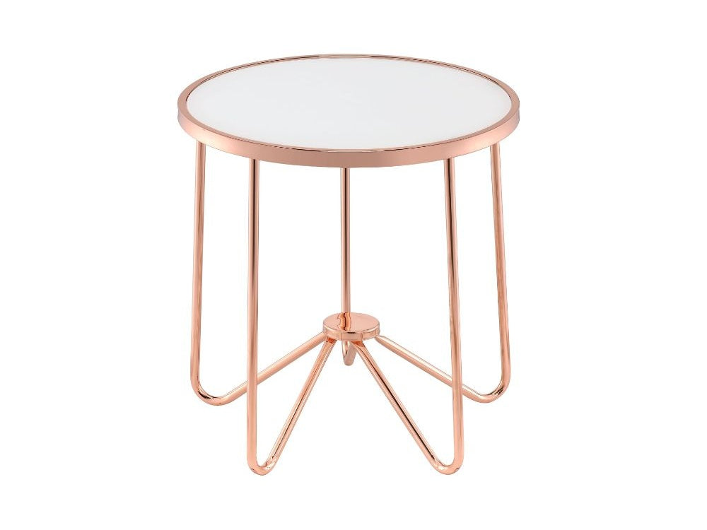 Alivia Frosted Glass End Table - Ornate Home
